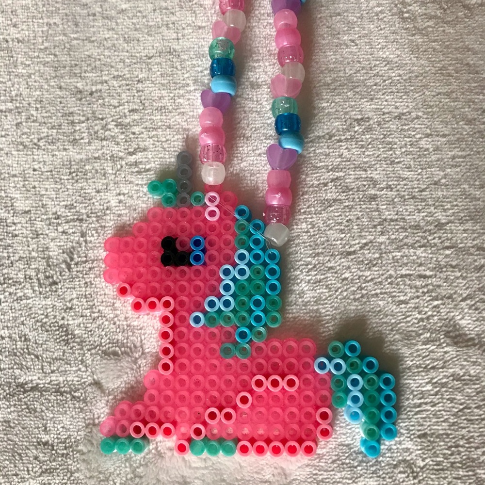 Unicorn Heart Pendant Necklace — Pink, OS, NWT (Kawaii/Y2K)